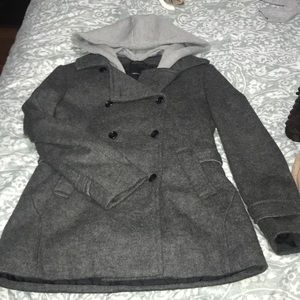 Grey hoodie coat